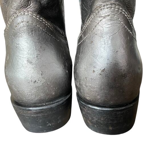 Frye Billy Short Ankle Dark Pewter Boots Silver Metallic size 8 - Picture 8 of 14